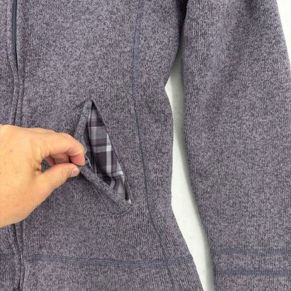The North Face Crescent Sunset Sweater Knit Jacket Full Zip Purple Women's S - Picture 7 of 13